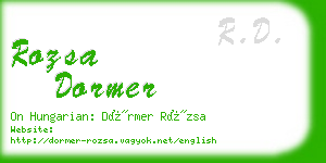 rozsa dormer business card